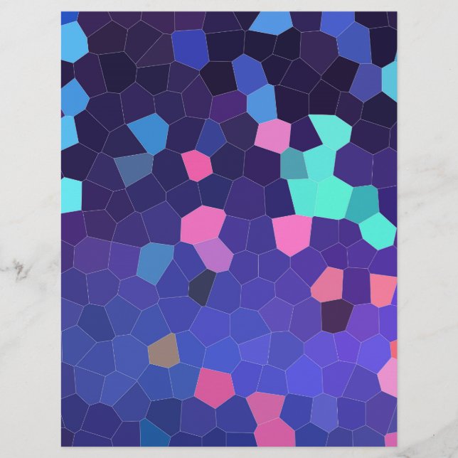 Lámina Deportes en azul y turquesa - mosaico (Anverso)