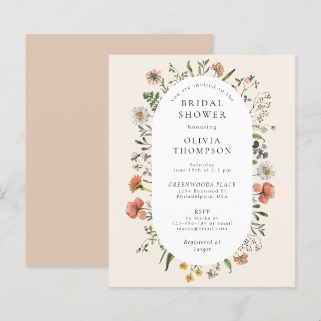 Lámina Depresión de la novia en el arco de flores silvest (Anverso / Reverso)