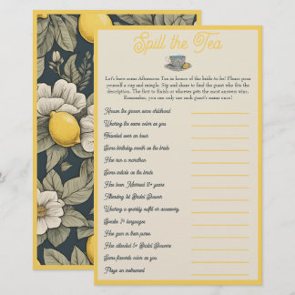 Lámina Derrame el té: combinación de ducha de novia y jue