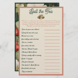 Lámina Derrame el té: combinación de ducha de novia y jue