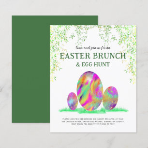 Lámina Desayuno de búsqueda de huevos de Pascua Acuarela 