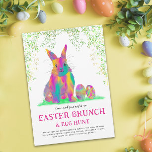 Lámina Desayuno de búsqueda de huevos de Pascua Conejo ro