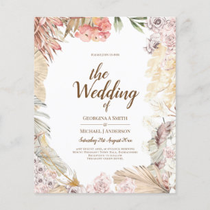Lámina Descarga digital de la invitación a bodas BOHO par