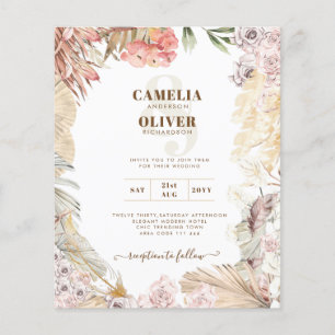 Lámina Descarga digital de la invitación a bodas BOHO par
