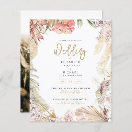 Lámina Descarga digital de la invitación a bodas BOHO par