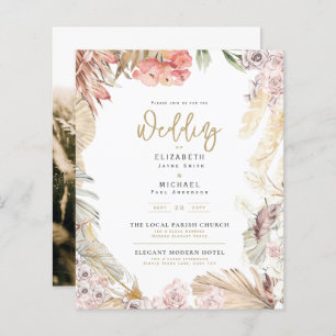 Lámina Descarga digital de la invitación a bodas BOHO par