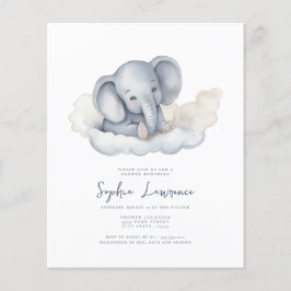 Lámina Descuento de elefante bebé en una invitación de Ba