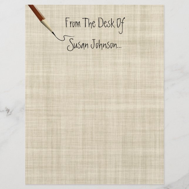 Lámina Desde El Escritorio De... Stationery Letterhead (Anverso)