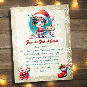 Lámina Desde la mesa de Santa para los niños Anime Elf
