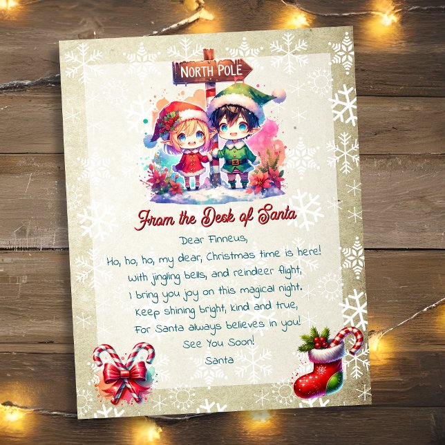 Lámina Desde la mesa de Santa para los niños | Anime Elf (Subido por el creador)