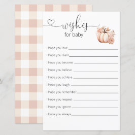 Lámina Deseos De Baby Shower De La Calabaza De Boho Para