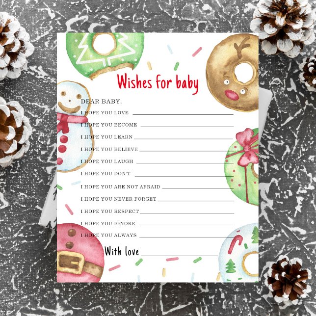 Lámina Deseos de baby shower de Navidad para bebé (Subido por el creador)