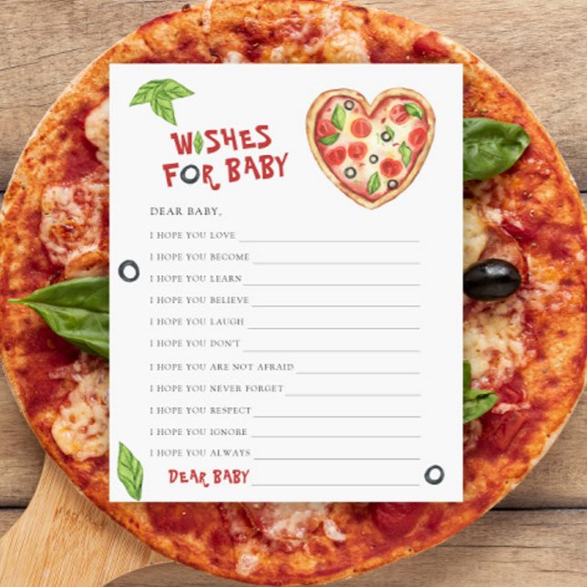 Lámina Deseos de baby shower de pizza para bebé (Subido por el creador)