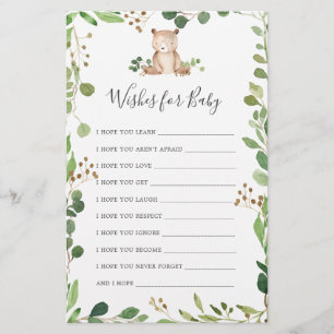 Lámina Deseos De Baby Shower Para El Bebé