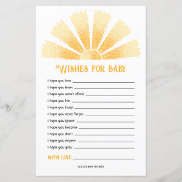 Lámina Deseos De Baby Shower Para El Bebé