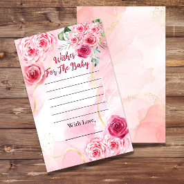 Lámina Deseos De Baby Shower Por El Bebé Magenta Rosa Ros