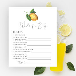 Lámina Deseos de ducha de bebé limón