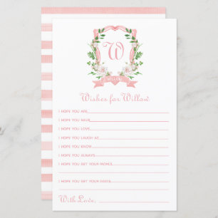 Lámina Deseos de Escudo floral para el bebé