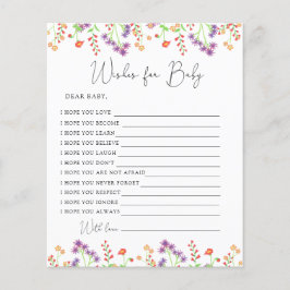 Lámina Deseos de flores silvestres para el bebé