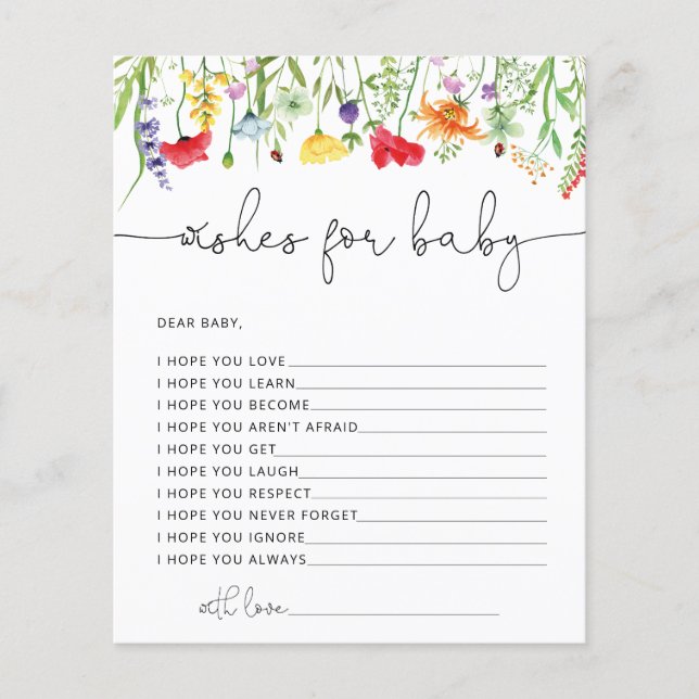 Lámina Deseos de flores silvestres para el juego Baby Bab (Anverso)