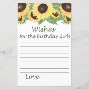Lámina Deseos de girasol para la cumpleañera