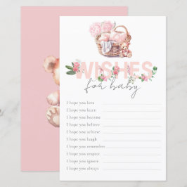 Lámina Deseos De La Cesta Del Bebé Para La Partida Del Be