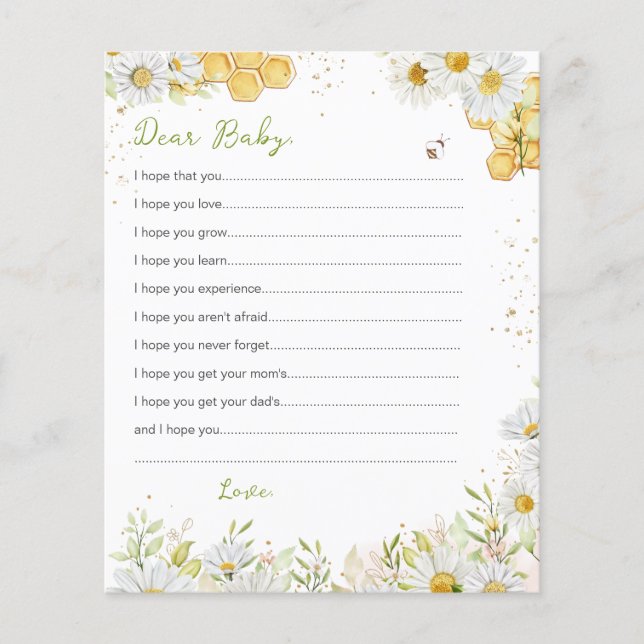 Lámina Deseos de las naipes Bumblebee Bee Yellow Shower (Anverso)