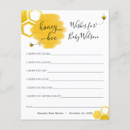 Lámina Deseos de nuestro Baby Shower Honey Bee