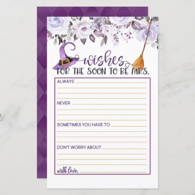 Lámina Deseos de que pronto sea la Sra. (Anverso / Reverso)