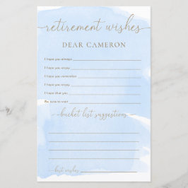 Lámina Deseos de retiro de las acuarelas azules