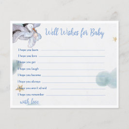 Lámina Deseos especiales de vintage de cigüeñas para bebé