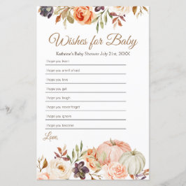 Lámina Deseos florales de la Calabaza de Melocotón para e