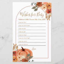 Lámina Deseos florales de la calabaza de Terracota para e