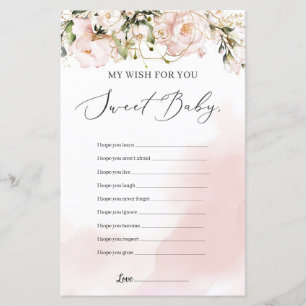 Lámina Deseos florales rosados primaverales para el juego