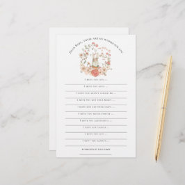 Lámina Deseos para Baby Shower Vintage Bunny Chica Woodla