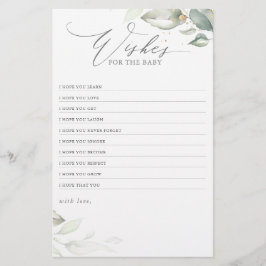 Lámina Deseos Para El Baby Shower De La Naturaleza Elegan