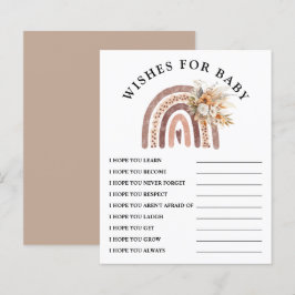 Lámina Deseos para el bebé | Boho Rainbow Baby Shower Gam