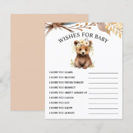 Lámina Deseos para el bebé | Juego de Baby Shower Bear Cu