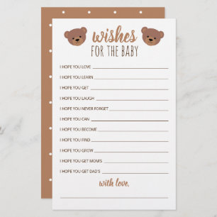 Lámina Deseos para el bebé por Baby Shower y cumpleaños