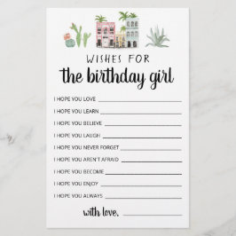 Lámina Deseos Para El Chica De Cumpleaños