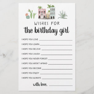 Lámina Deseos Para El Chica De Cumpleaños