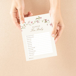 Lámina Deseos para el juego Baby Baby Shower Bunny Pink F