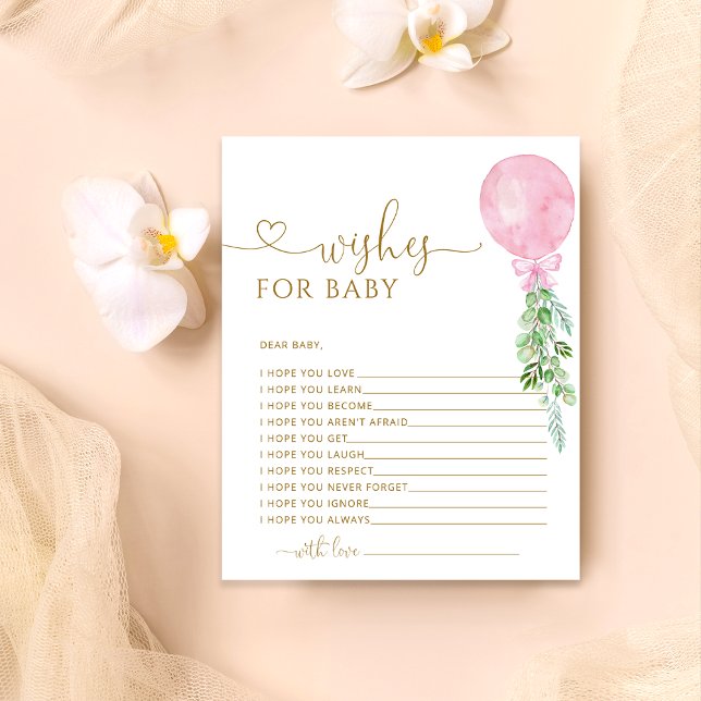 Lámina Deseos para el juego de Baby Shower Baby Pink Ball (Subido por el creador)