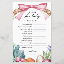 Lámina Deseos para el juego de Baby Shower de bebé de cos