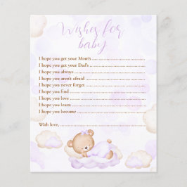 Lámina Deseos Para El Juego De Baby Shower Púrpura Del Be