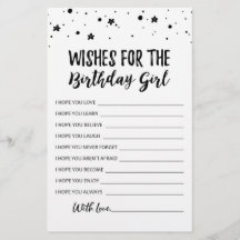 Deseos para el juego de fiesta de cumpleaños de la