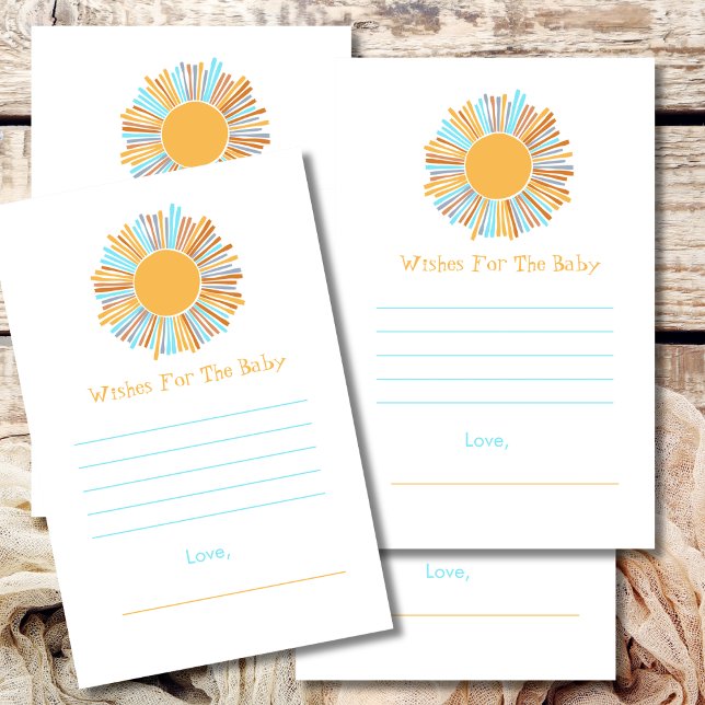 Lámina Deseos Para El Niño Retro Boho Sun Tema De Baby Sh (Subido por el creador)