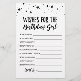 Lámina Deseos para el partido de cumpleaños del chica de 