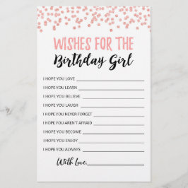 Lámina Deseos para el partido de cumpleaños del chica de 