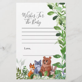 Lámina Deseos para los bebés amigos del bosque de Woodlan